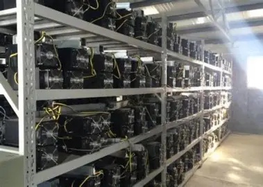An overview of a modern mining farm, showcasing hosted rigs and their operational efficiency